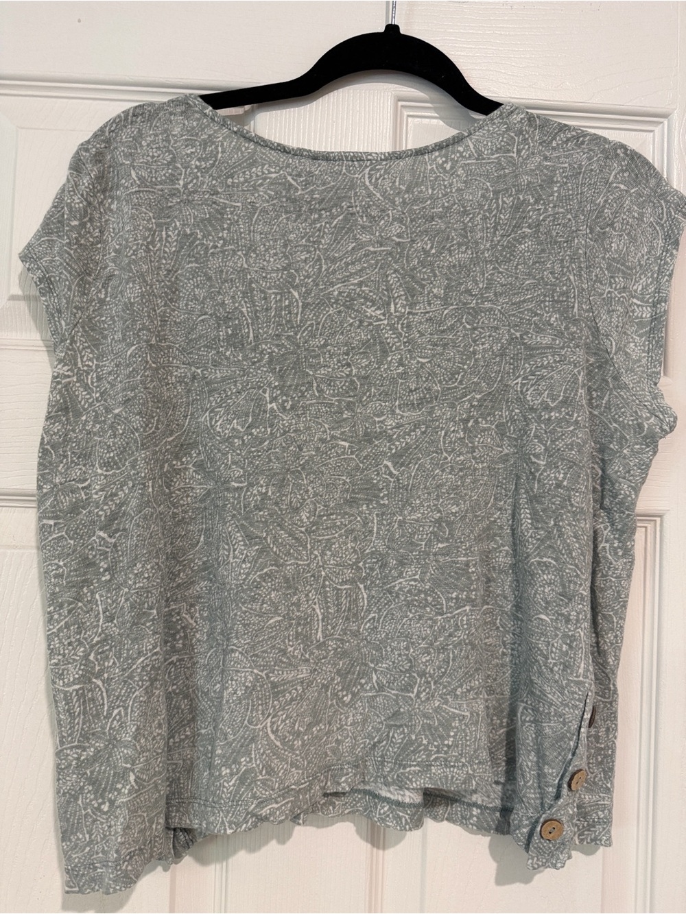 Nicole Miller Sage Green Patterned Tunic